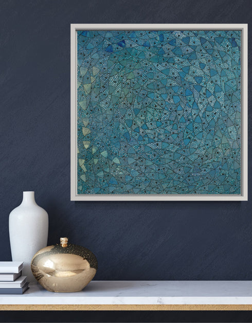 Blue Sardines | Framed Giclee Print on Canvas